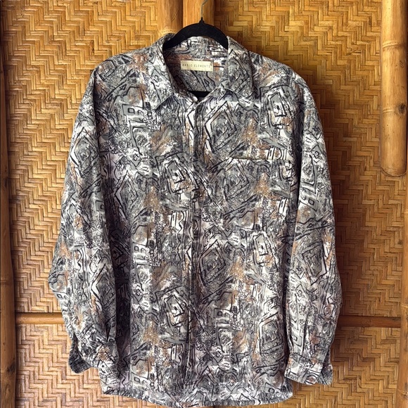Vintage Other - Vintage 90s Basic elements long sleeve abstract art button down shirt